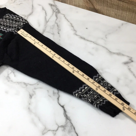 Woolrich Black Knit Snowman Holiday Christmas Womens Large Wool Pullover - Picture 7 of 10